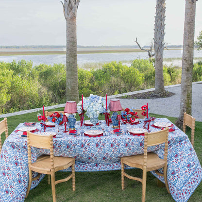 Piatti di partenza con traliccio floreale blu e rosso (set da 4)