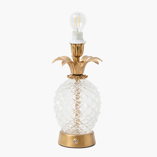 Lampada ricaricabile a forma di ananas in vetro