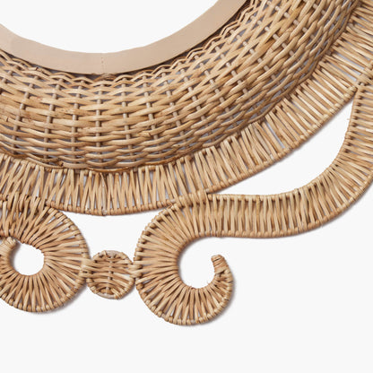 Specchio ovale medio in rattan