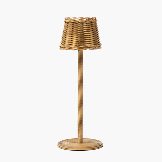 Lampada ricaricabile sottile in rattan