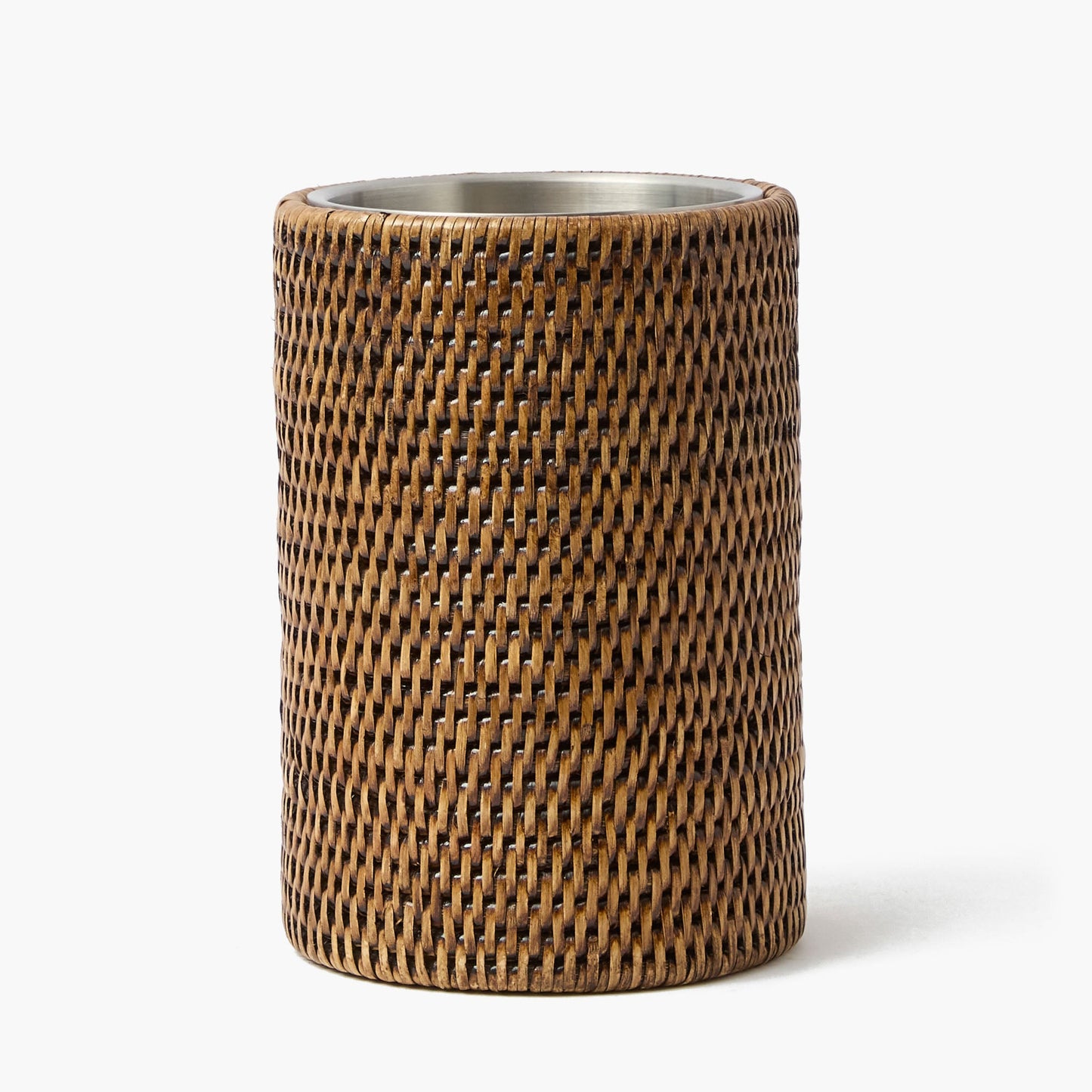 Refrigeratore per vino in rattan marrone scuro