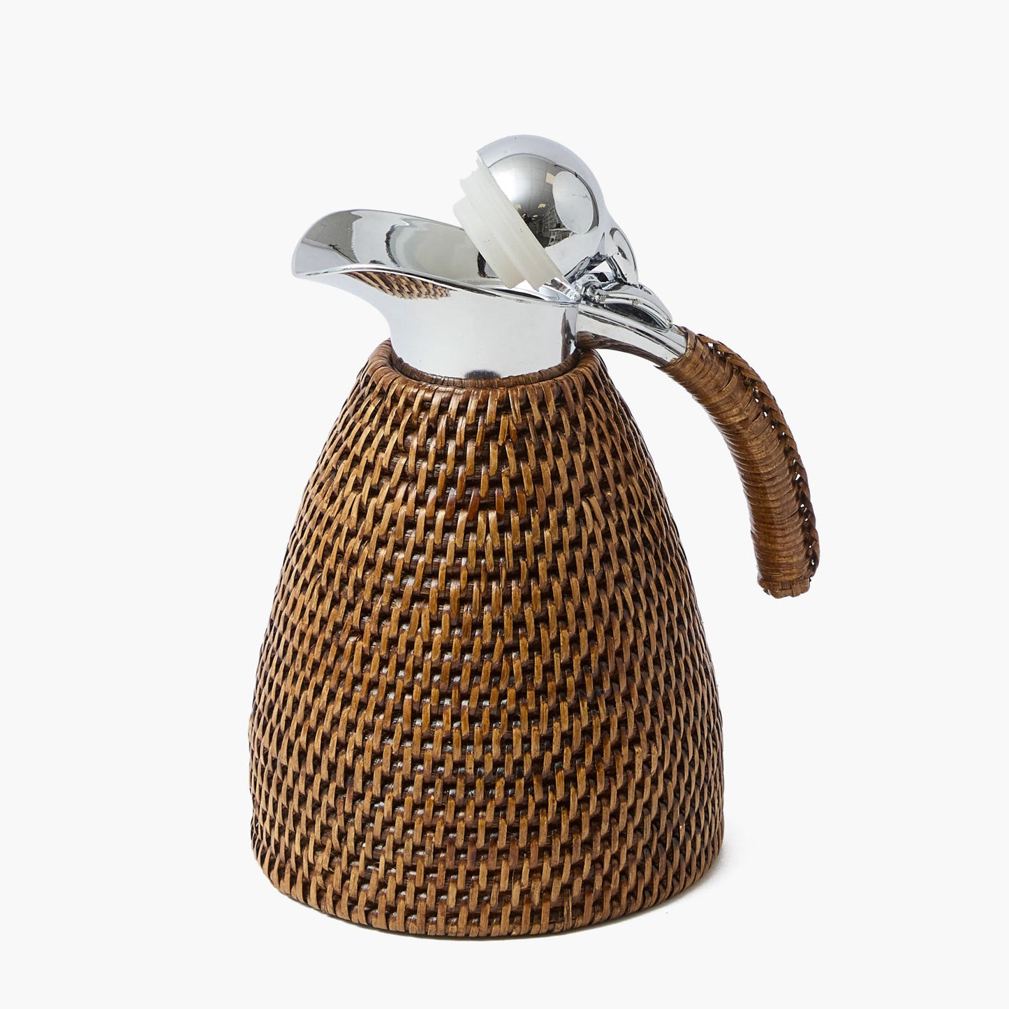 Thermos in rattan marrone scuro