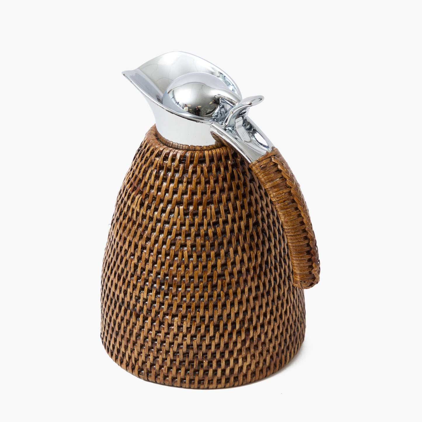 Thermos in rattan marrone scuro