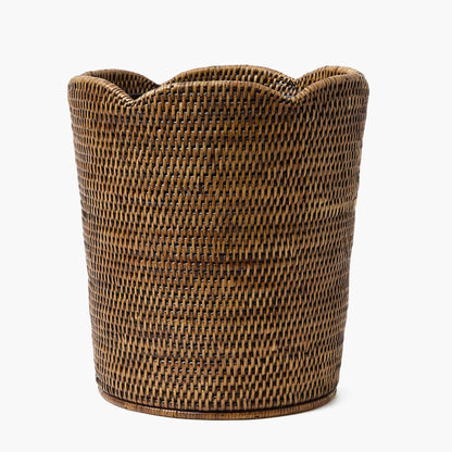 Cestino in rattan marrone scuro