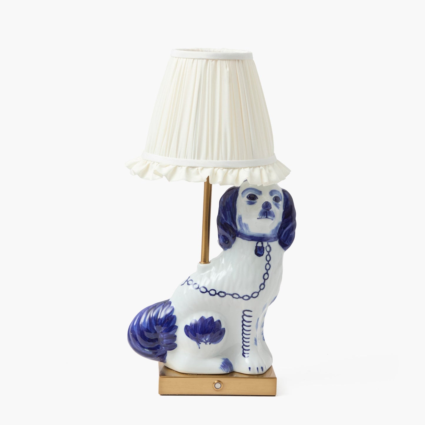 Lampada ricaricabile per cani Staffordshire con paralume color crema (coppia)