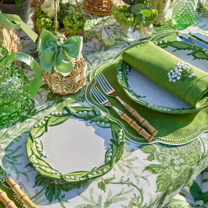 Tovaglioli di lino verde ortensia (set da 4)