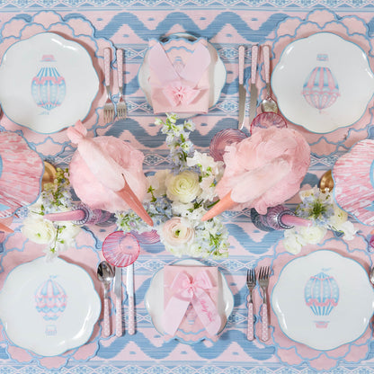 Tovaglia Ikat rosa e blu