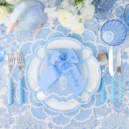 Fiocco personalizzabile in grosgrain blu
