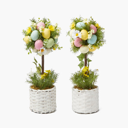 Albero di uova di Pasqua in vaso (coppia)