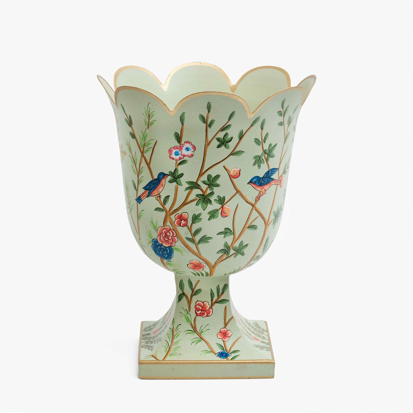 Piccolo vaso urna in stile chinoiserie Tole