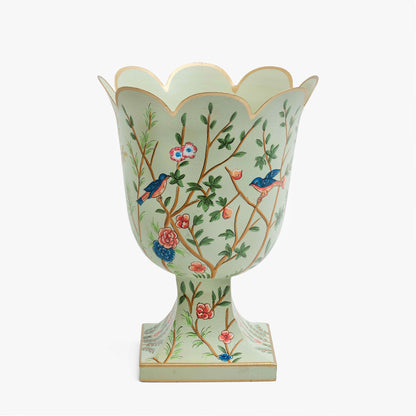 Piccolo vaso urna in stile chinoiserie Tole