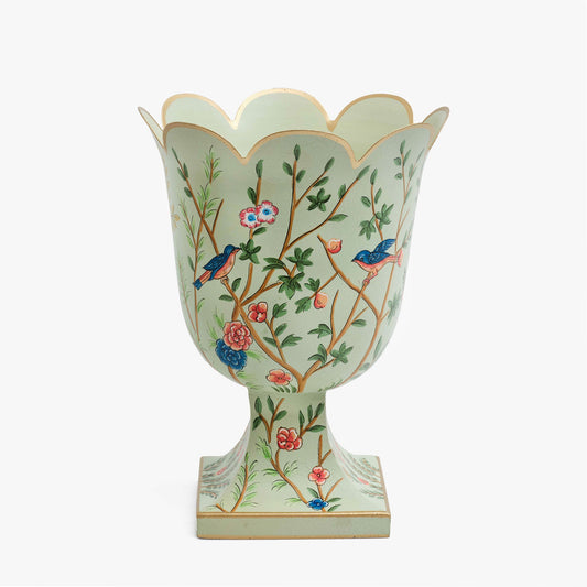 Piccolo vaso urna in stile chinoiserie Tole