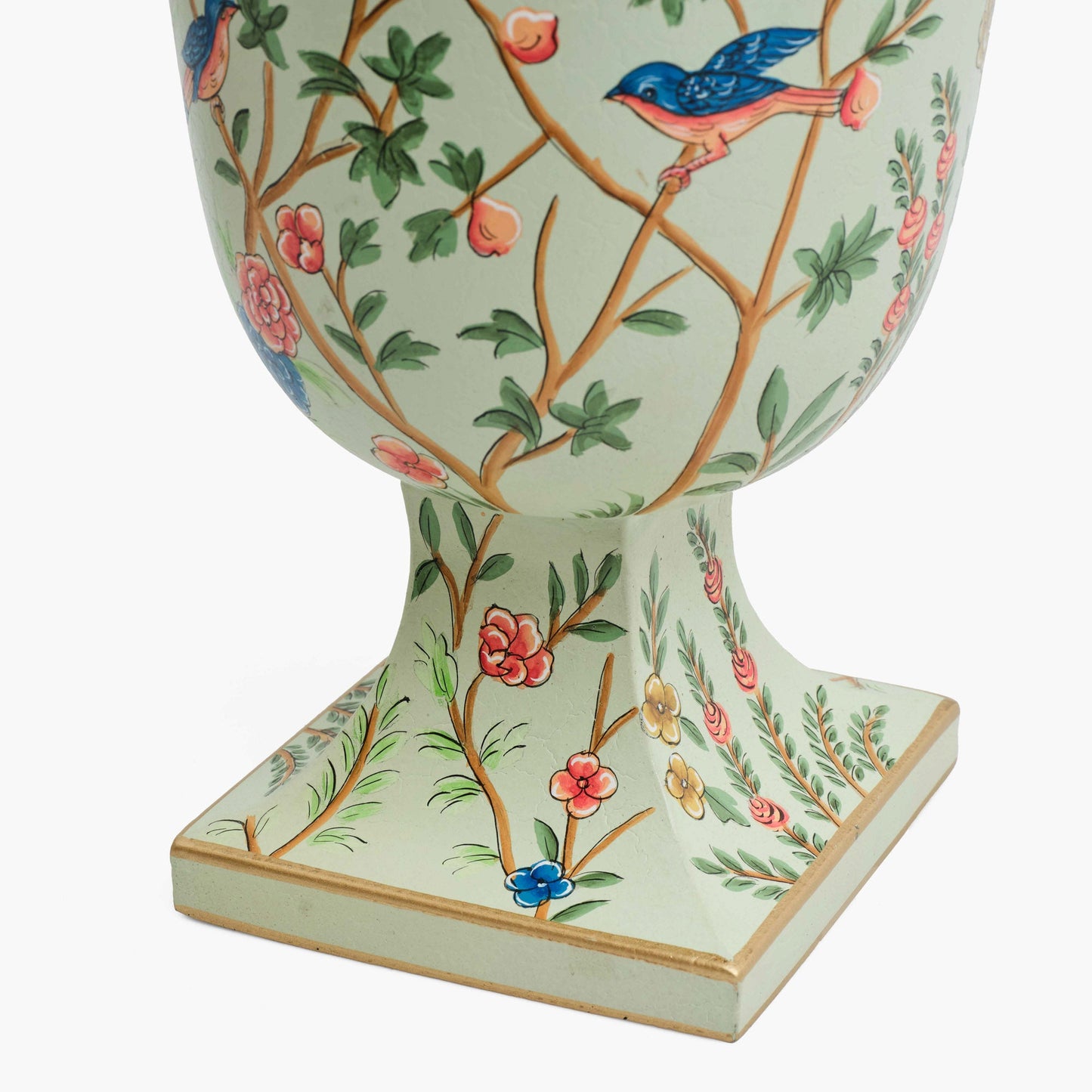 Piccolo vaso urna in stile chinoiserie Tole