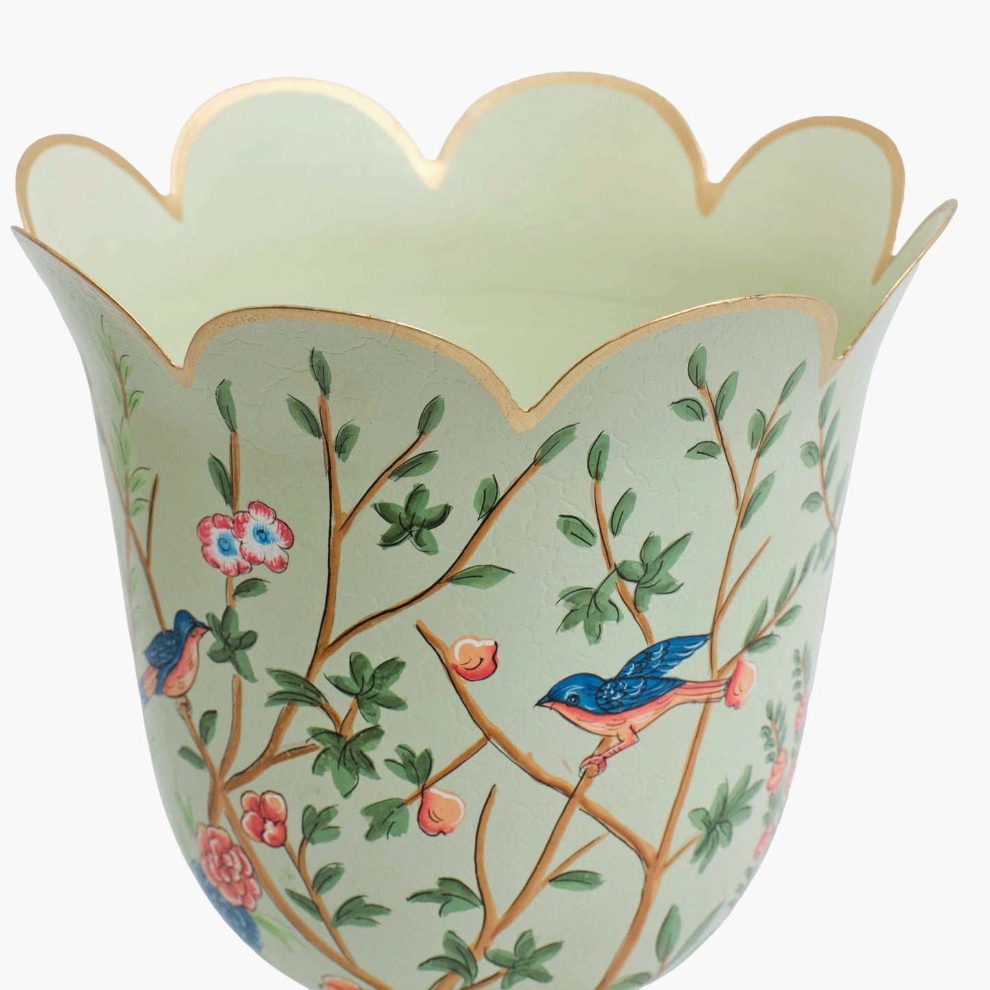 Piccolo vaso urna in stile chinoiserie Tole