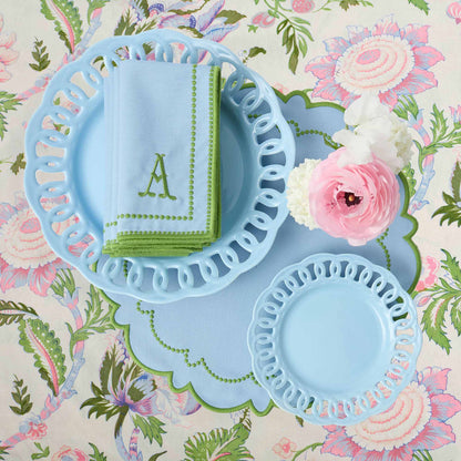 Tovaglioli Mariana blu e verde (set da 4)