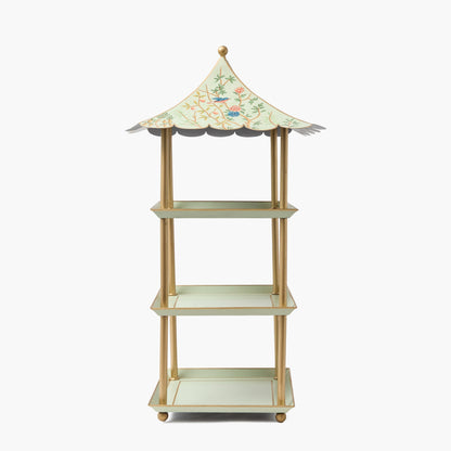 Supporto a pagoda a tre livelli in stile Chinoiserie Tole