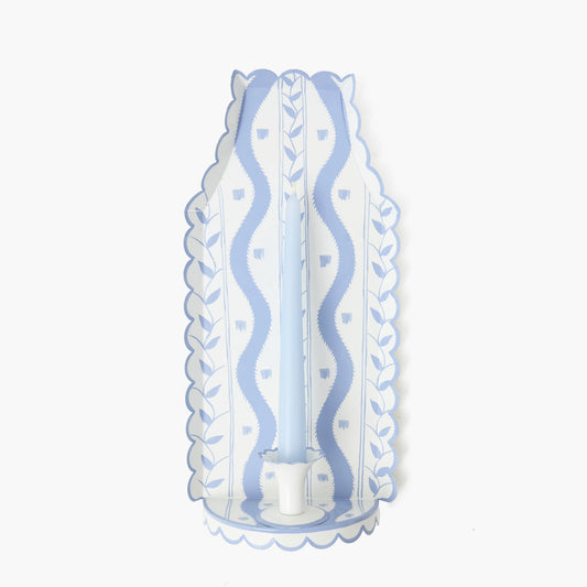 Applique per candele in ikat tole blu