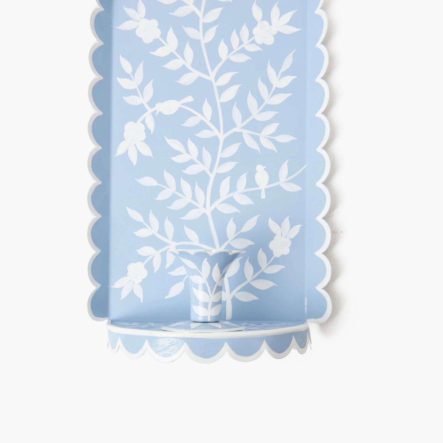 Applique per candela in stile cinese blu Tole