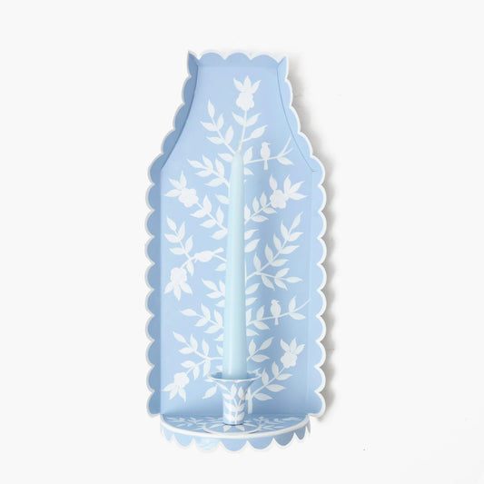 Applique per candela in stile cinese blu Tole