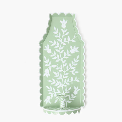 Applique per candela in stile cinese verde Tole