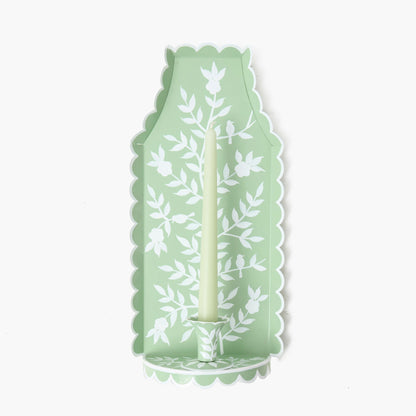 Applique per candela in stile cinese verde Tole