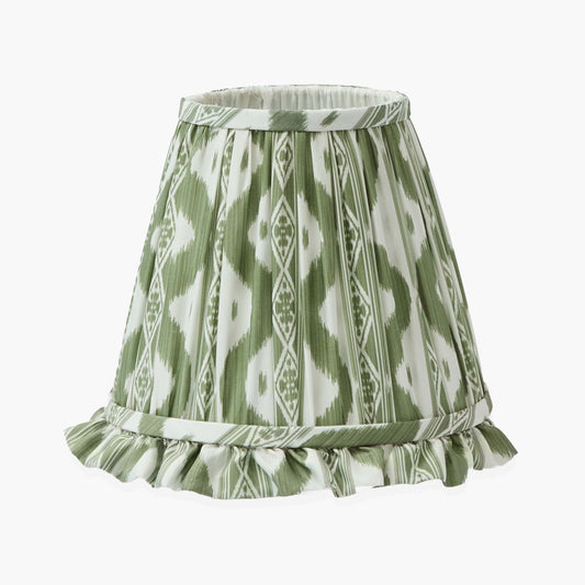 Paralume con volant Ikat color oliva (18 cm)