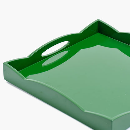 Vassoio quadrato piccolo laccato verde scuro