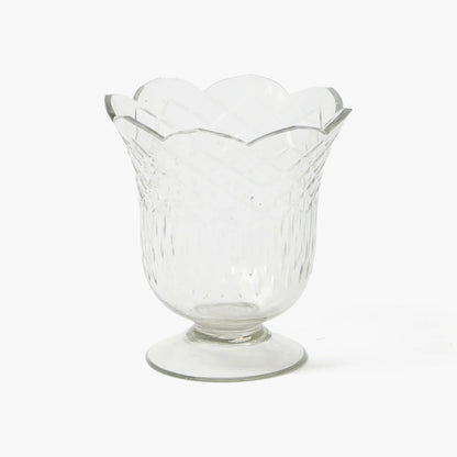 Vaso in vetro inciso smerlato