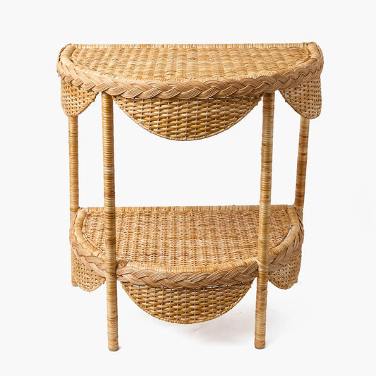 Tavolino laterale intrecciato in rattan Aria