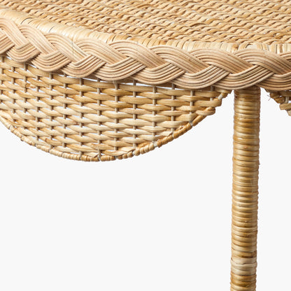 Tavolino laterale intrecciato in rattan Aria