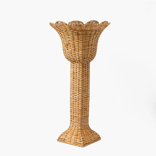 Refrigeratore per vino in rattan