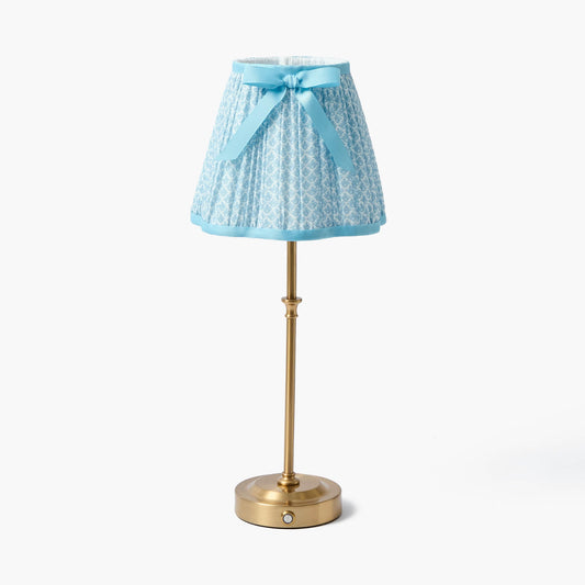 Paralume con fiocco di loto blu morbido (18 cm)