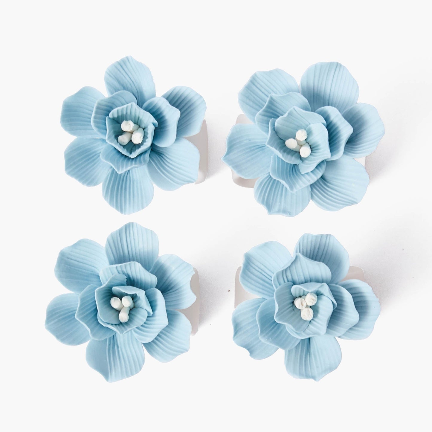 Anelli per tovaglioli Soft Blue Fiore (set da 4)