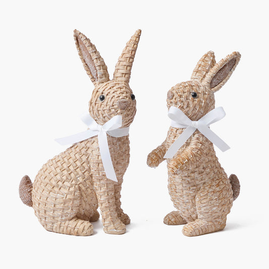 Coniglio in rattan (coppia)