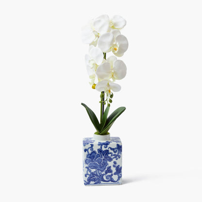 Orchidea finta in vaso Chinoiserie