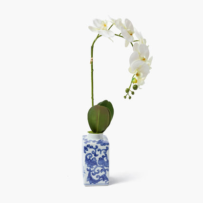 Orchidea finta in vaso Chinoiserie