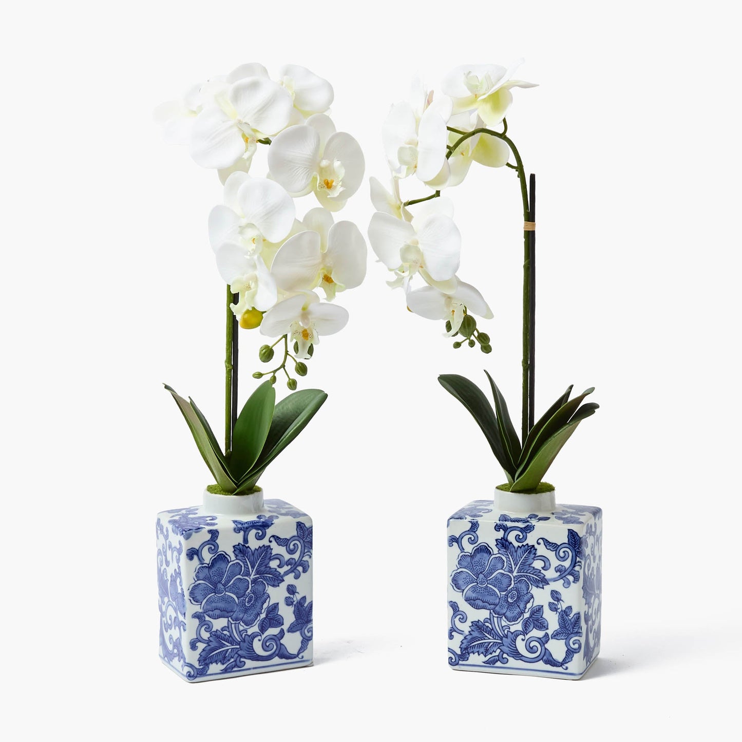 Orchidea finta in vaso Chinoiserie