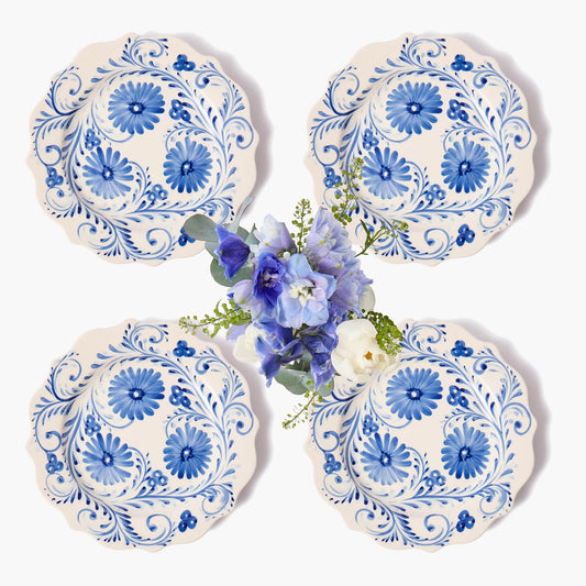 Piattini per antipasti Blue Flowers (set da 4)