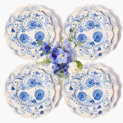 Piatti da portata e da antipasto Blue Flowers (set da 8)