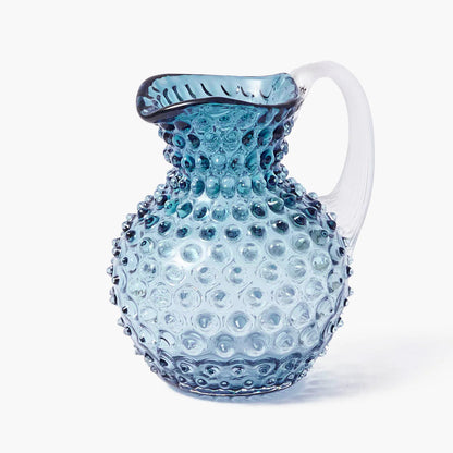 Piccola brocca e bicchieri Hobnail blu navy (set da 6)
