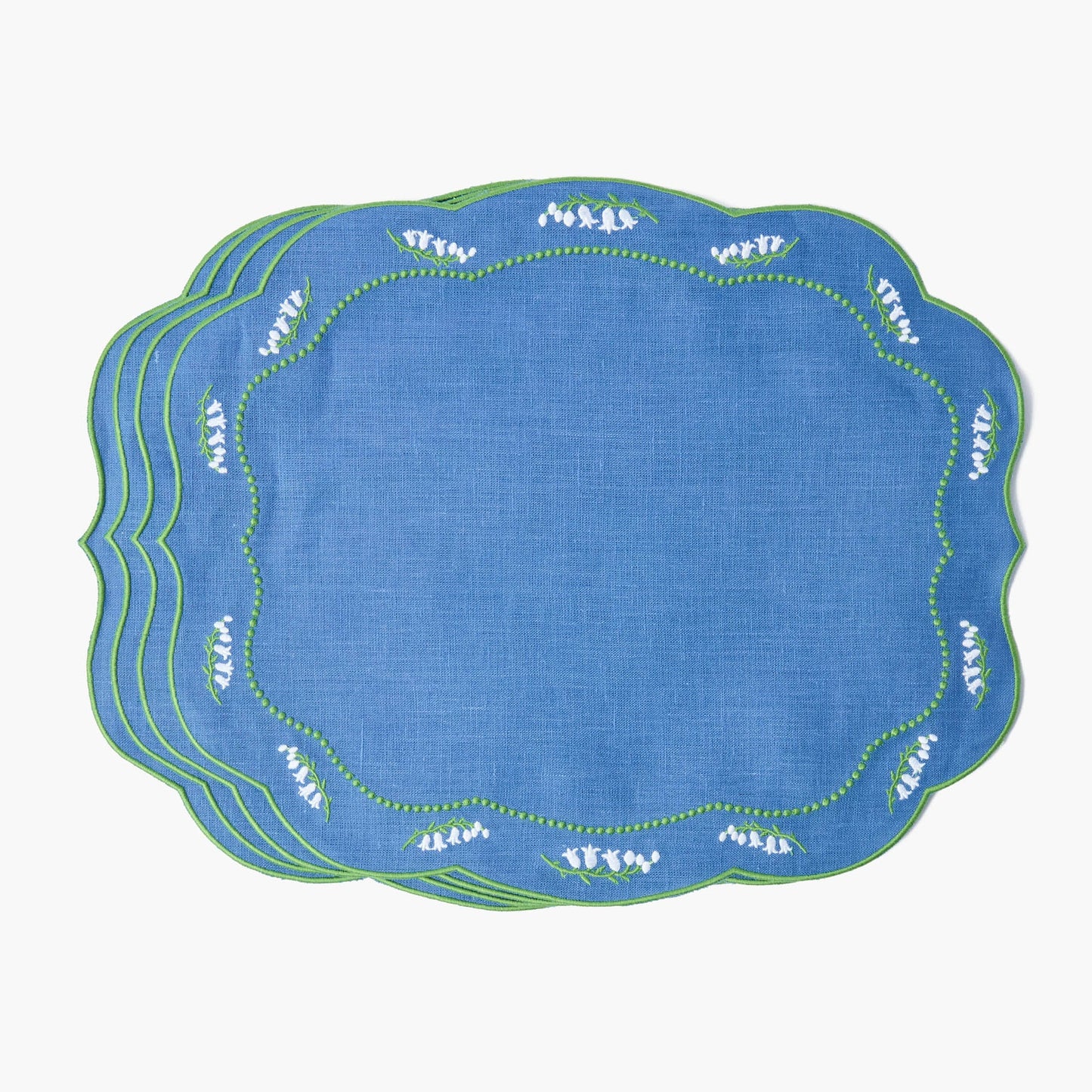 Tovagliette in lino blu Lily of the Valley (set da 4)