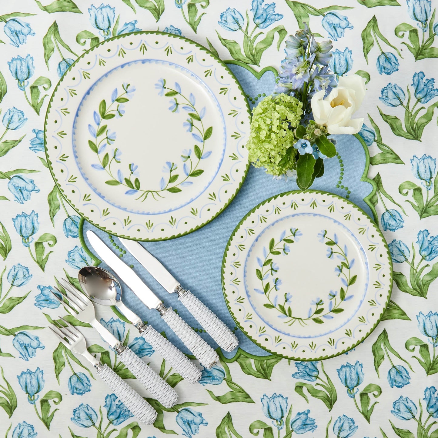 Piatti da portata e da antipasto Josephine Garland blu e verde (set da 8)