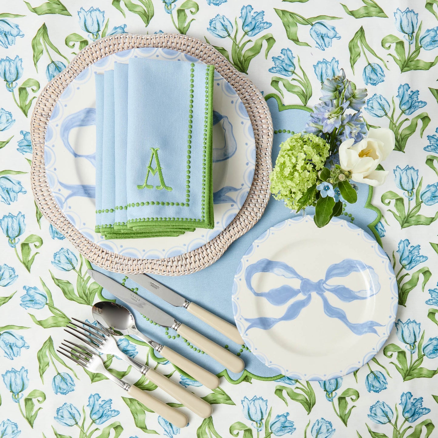 Piatti iniziali Marilyn Blue Bow (set da 4)