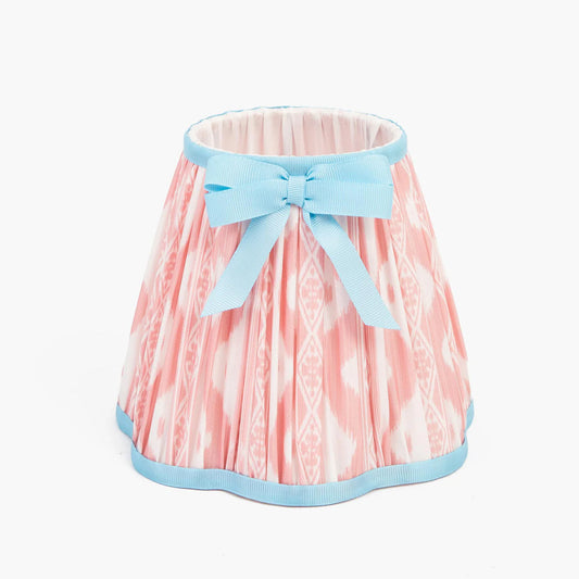 Paralume con fiocco Ikat rosa e blu (18 cm)