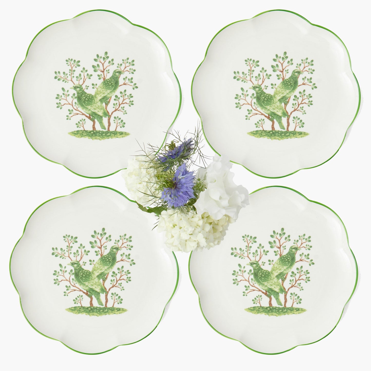 Piatti da portata con uccellino canterino (set da 4)