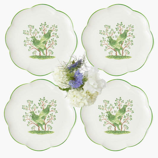 Piatti da portata con uccellino canterino (set da 4)