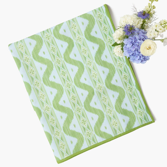 Tovaglia Ikat blu e verde