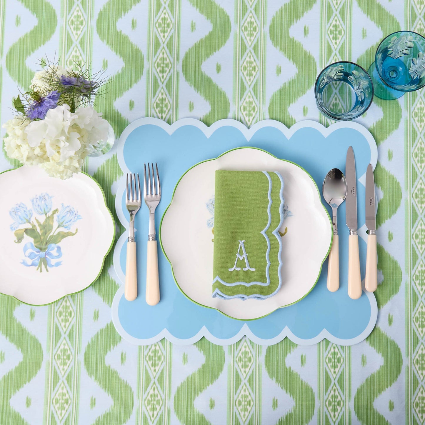 Tovagliette all'americana laccate blu smerlate (set da 4)