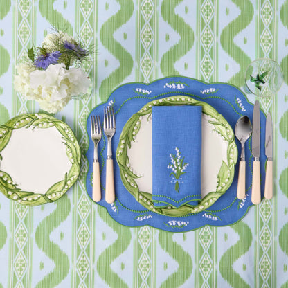 Tovagliette in lino blu Lily of the Valley (set da 4)