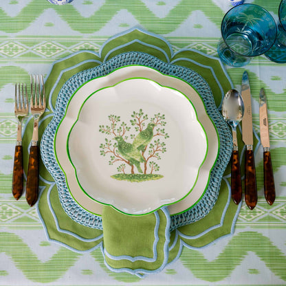Tovaglia Ikat blu e verde